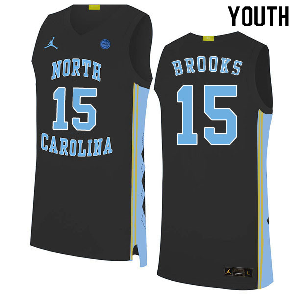 2020 Youth #15 Garrison Brooks North Carolina Tar Heels College Basketball Jerseys Sale-Black